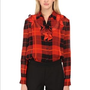 Kate Spade Woodland plaid blouse